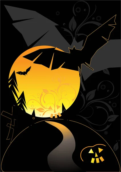 Vector Halloween Background Bats — Stock Vector
