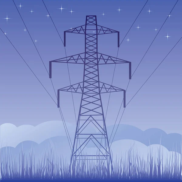 Yüksek Voltaj Güç Iletim Hatları — Stok Vektör