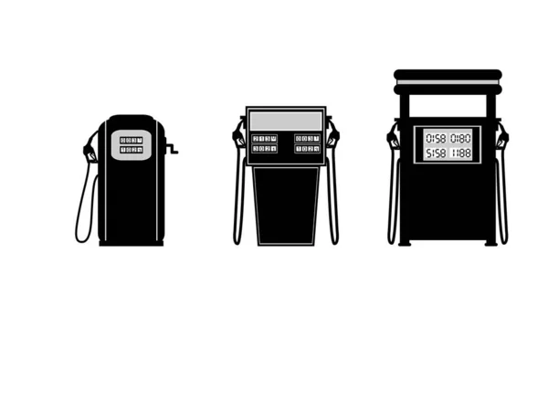 Set Gas Pump Icon Vector Illustration Isolated White Background — Stock Vector