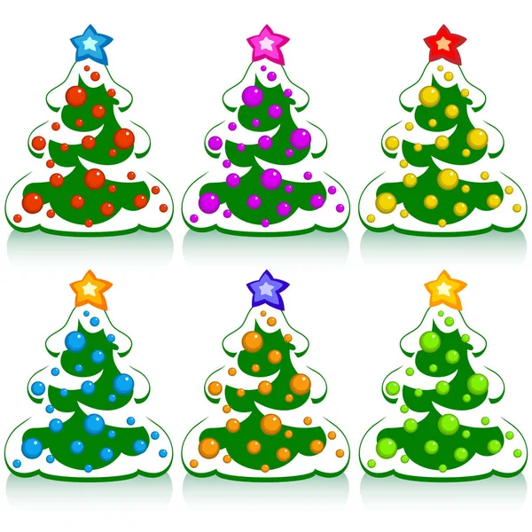 Διανυσματικό Σετ Συλλογής Χριστουγεννιάτικων Δέντρων — Διανυσματικό Αρχείο