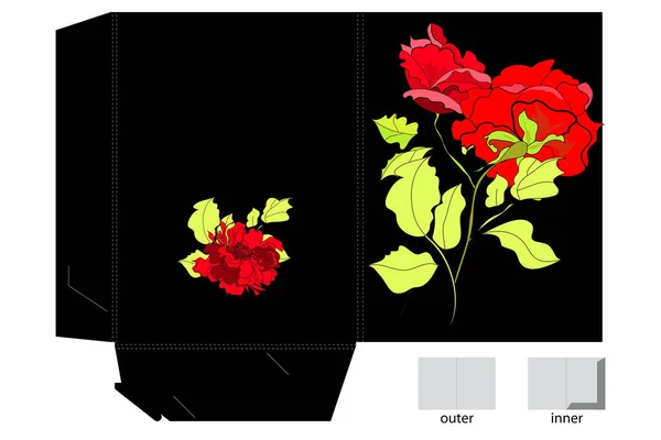Rosenblütenvorlage Vektor Illustration Paket Vorlage — Stockvektor