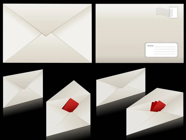 Set Envelopes Vector Illustration — Stock Vector
