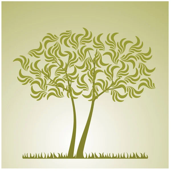 Árvore Abstrata Com Folhas —  Vetores de Stock