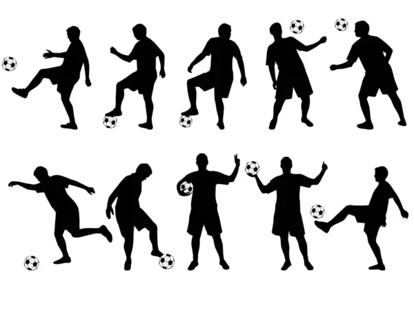 Vector Set Soccer Players — Stock Vector