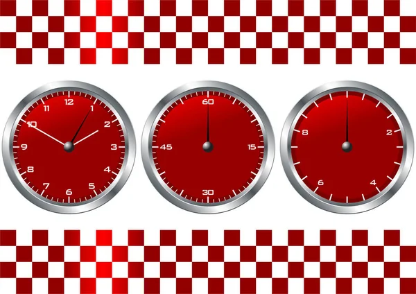 Red White Alarm Clock — Stock Vector