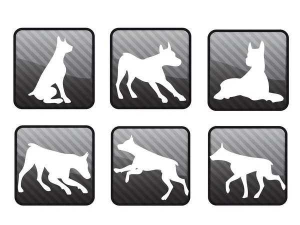 Hunde Baggrund Forskellige Udtryk – Stock-vektor