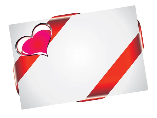 Coeur Avec Bannière Ruban — Image vectorielle