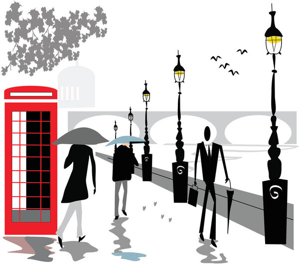 illustration of the london street 
