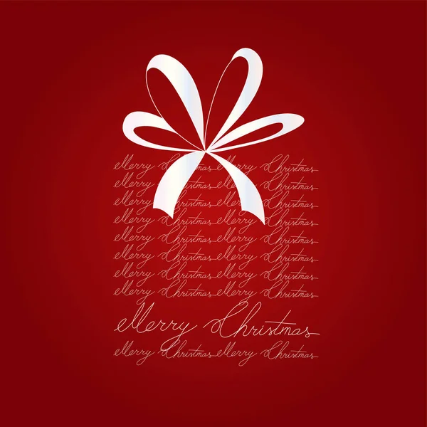 红丝带和文字的圣诞贺卡 — 图库矢量图片