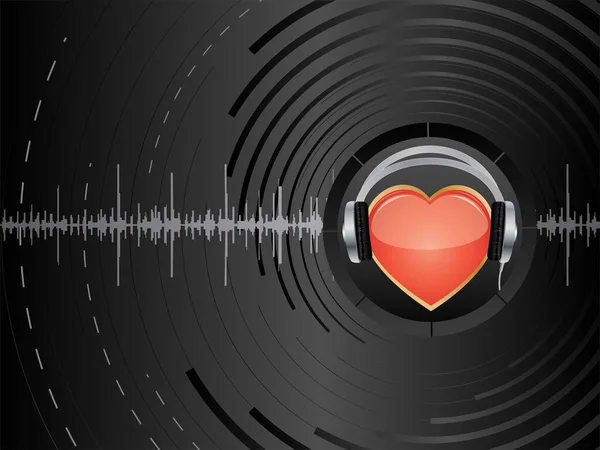 Διάνυσμα Αφηρημένο Φόντο Μουσική Καρδιά — Διανυσματικό Αρχείο
