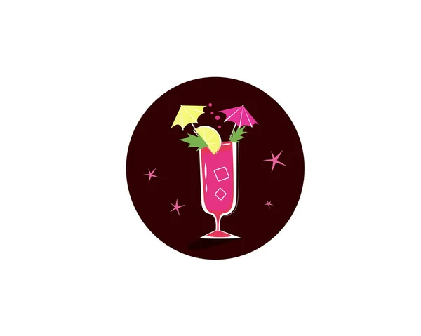 Modello Illustrazione Vettoriale Icona Logo Cocktail — Vettoriale Stock