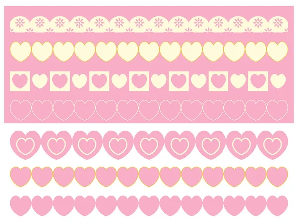 Набір Рожевих Сердець Фону — стоковий вектор