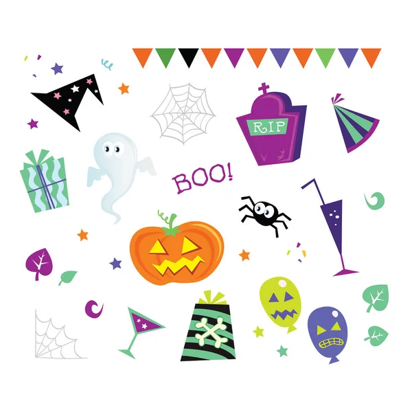 Iconos Ilustración Vectorial Halloween — Vector de stock