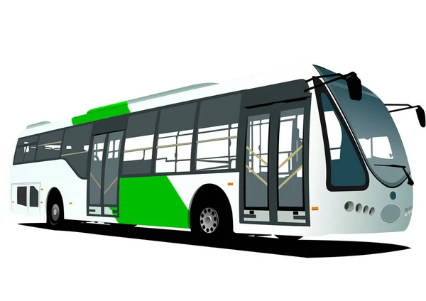 Grön Buss Vektor Illustration — Stock vektor