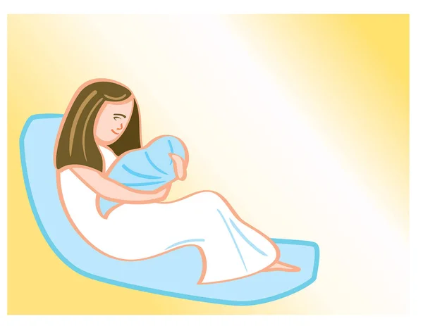 Moeder Baby Illustratie Vector Witte Achtergrond — Stockvector