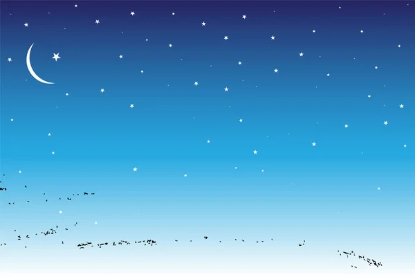 Vektor Illustration Eines Hintergrundes Mit Einer Sternenklaren Nacht — Stockvektor