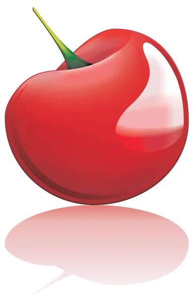 Ilustración Vectorial Cereza Roja — Vector de stock