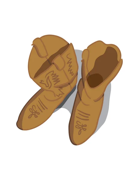 Vector Illustration Old Wooden Shoes — Stock Vector