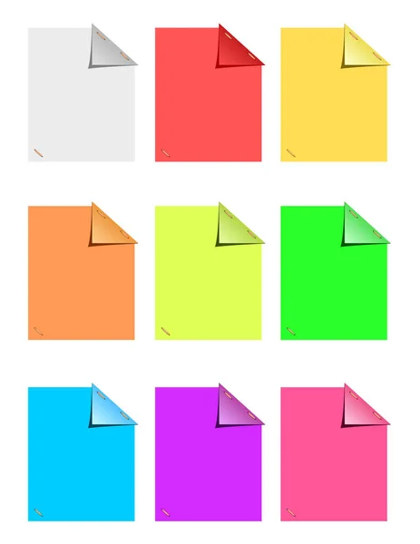 Jeu Autocollants Papier Coloré Illustration Vectorielle — Image vectorielle
