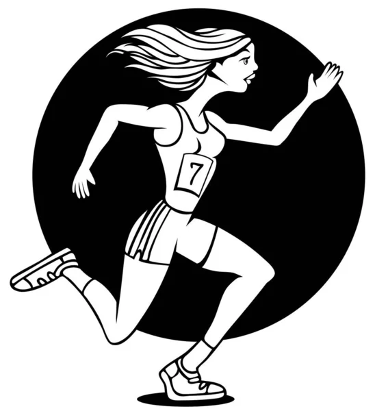 Τρέξιμο Γυναίκα Διανυσματική Απεικόνιση — Διανυσματικό Αρχείο