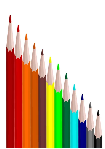Crayons Couleur Ensemble Vecteur — Image vectorielle