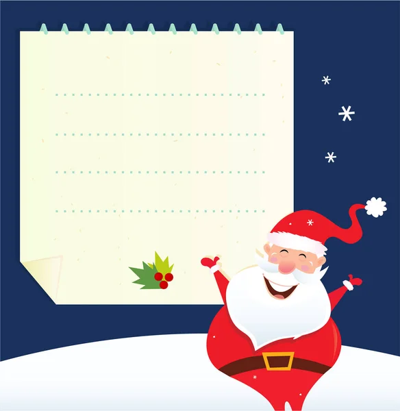 圣诞老人的一张纸的祝福 — 图库矢量图片