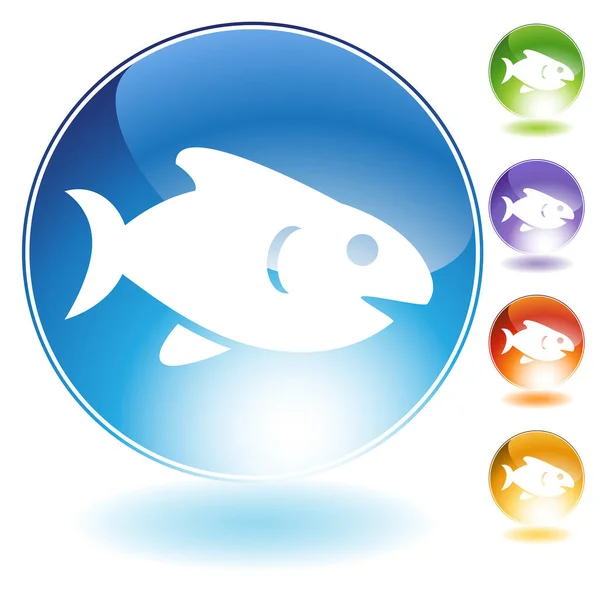 Haifisch Symbol Taste Vektorillustration — Stockvektor