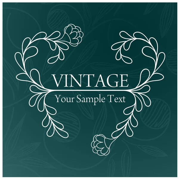 Vintage Floral Ornament Retro Style Vector Illustration — Stock Vector