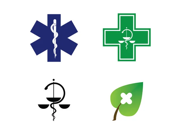Cuidados Saúde Logotipo Modelo Vetor Design Ilustração —  Vetores de Stock