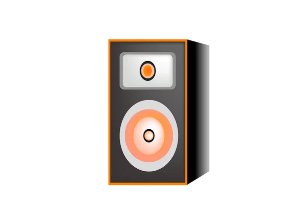 白色背景上孤立的橙色扬声器 — 图库矢量图片