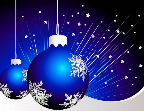 ブルー クリスマス ボールとベクトル図 — ストックベクタ