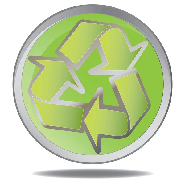 Recycle Symbol Internet Taste Auf Weißem Hintergrund — Stockvektor
