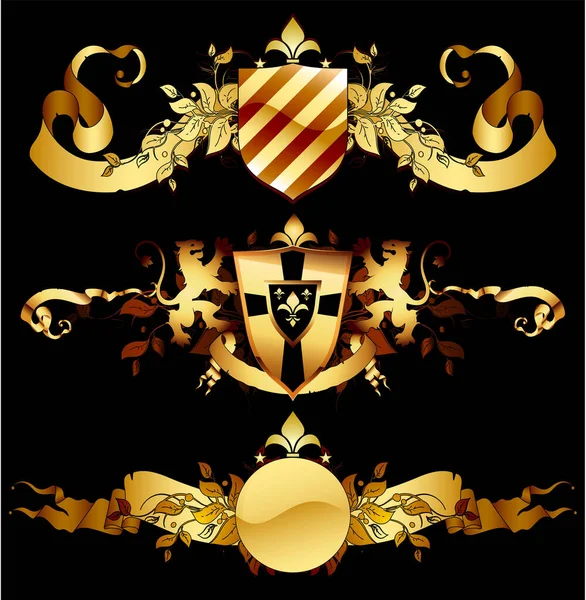 Vektorillustration Des Goldenen Wappens — Stockvektor