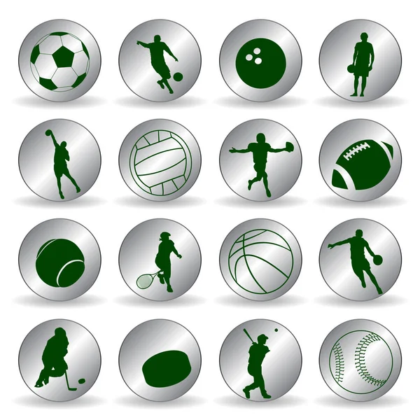Sport Ikonok Golyókkal Vektor Illusztráció — Stock Vector