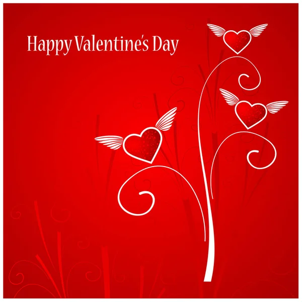Rotes Herz Valentinstag Hintergrund — Stockvektor