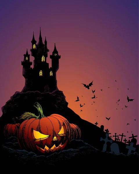 Illustrazione Vettoriale Della Carta Halloween — Vettoriale Stock