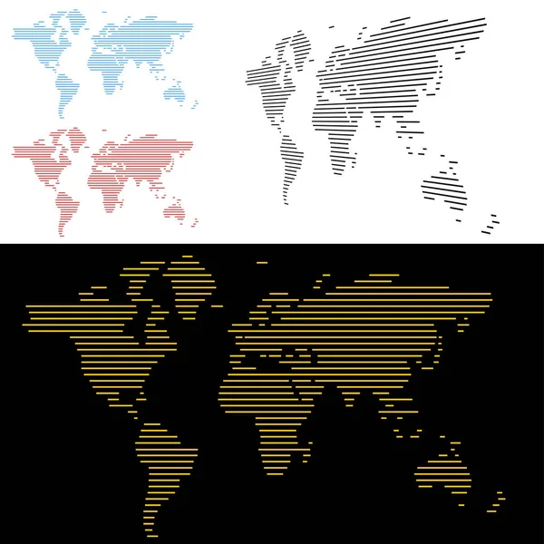 Mapa Del Mundo Mapa Píxeles Ilustración Vectorial — Vector de stock