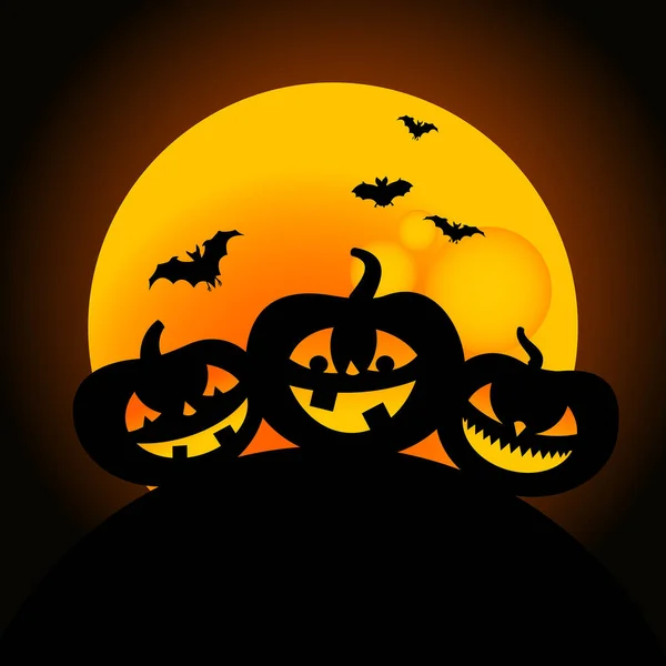 Halloween Háttér Sütőtök Denevérek — Stock Vector