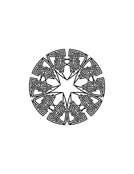Cirkulärt Geometriskt Mönster Med Dekorativa Element — Stock vektor
