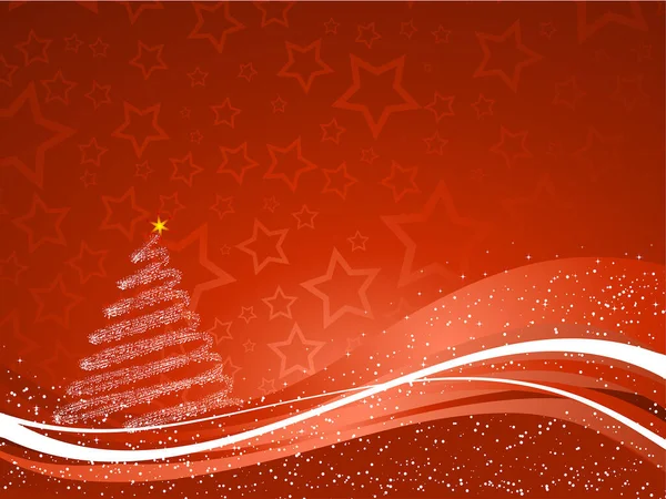 Christmas Tree Red Background — Stock Vector