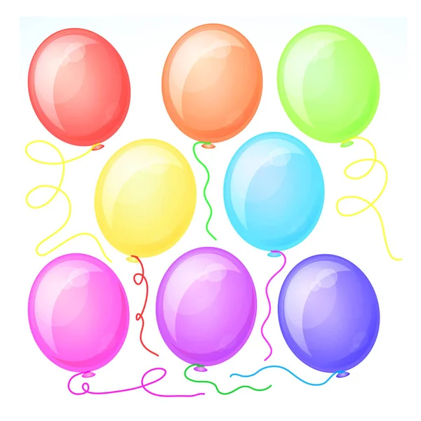 Ensemble Ballons Colorés Illustration Vectorielle — Image vectorielle