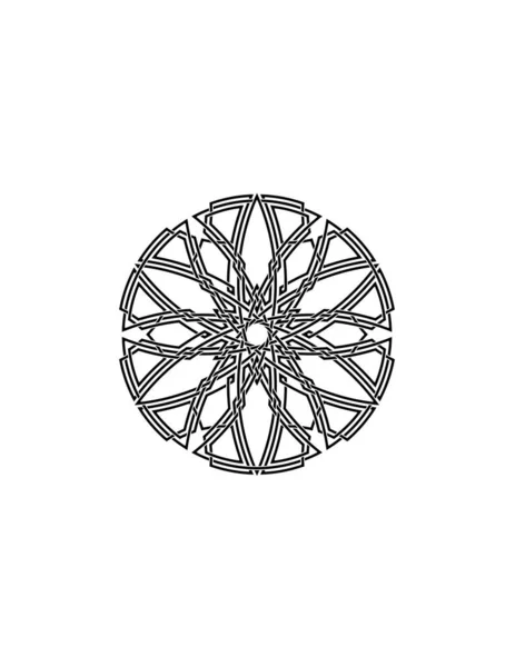 Dekorativ Runda Mandala Svart Och Vitt — Stock vektor