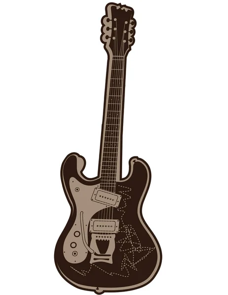 Guitare Isolée Sur Fond Blanc — Image vectorielle