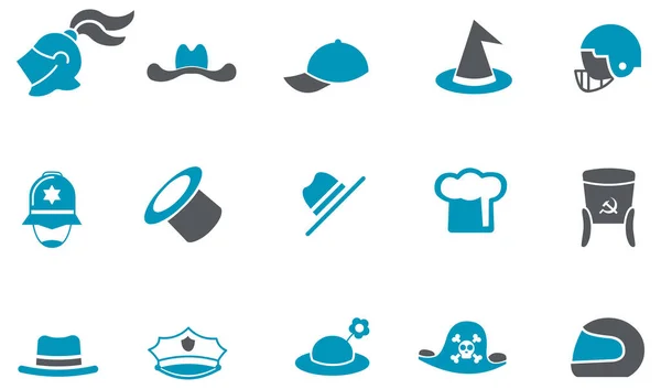 Set Simple Editable Icons Hats — Stock Vector