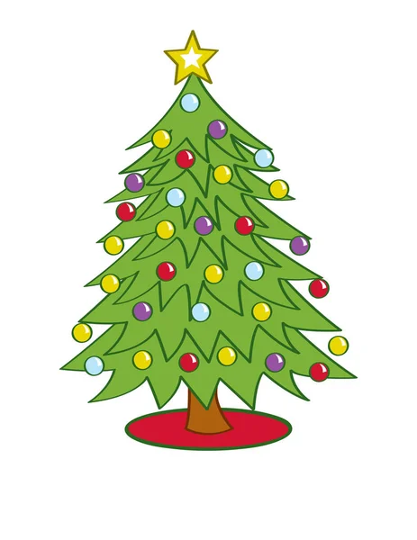 Χριστούγεννα Δέντρο Λευκό Φόντο — Διανυσματικό Αρχείο