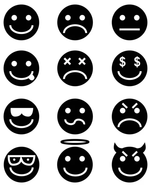 Sad Smile Emotion Icon Set — Stock Vector
