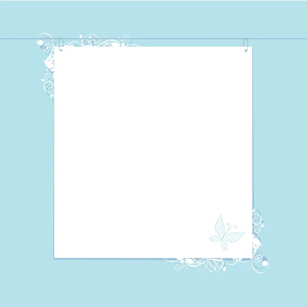 White Frame Flowers Vector Illustration — Stock Vector
