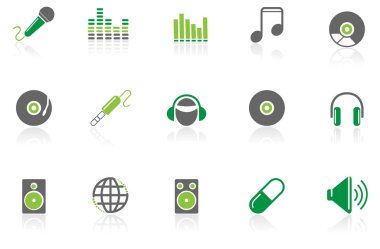 Müzik Icons set, vektör çizim
