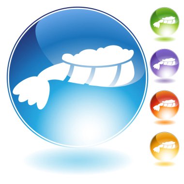 Renkli suşi yuvarlama düğmeleri ayarlandı, vektör illüstrasyonu