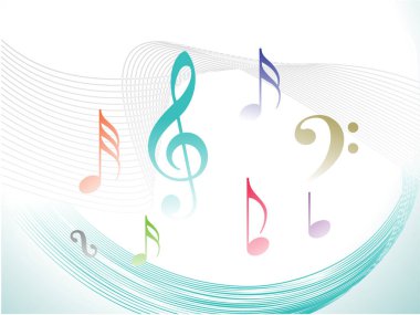 Tasarımınız için vektör nota illüstrasyon arka planı